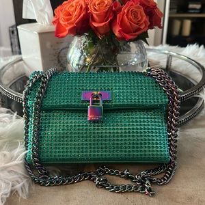 NWT! Kurt Geiger Rhinestone and Iredecent Shoulder Bag